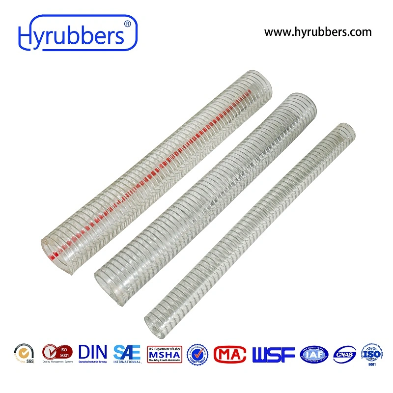 Flexible PVC Steel Wire Reinforced Hose Transparent Clear PVC Hose