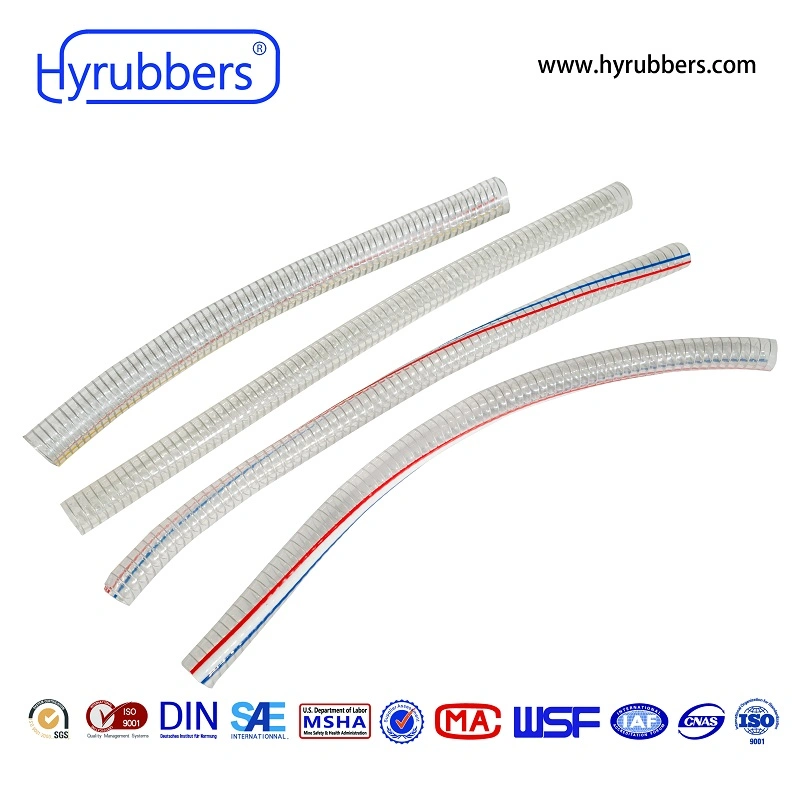 Flexible PVC Steel Wire Reinforced Hose Transparent Clear PVC Hose