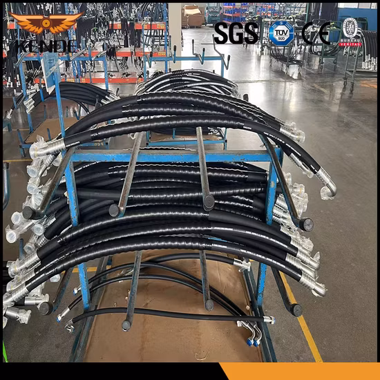 Super Long Service Life Industrial Hydraulic High Pressure Braided Air Oil Water PVC Garden Excavator Rubber Hose Pipe Assembly Flexible 4sh 4sp Hydraulic Hose