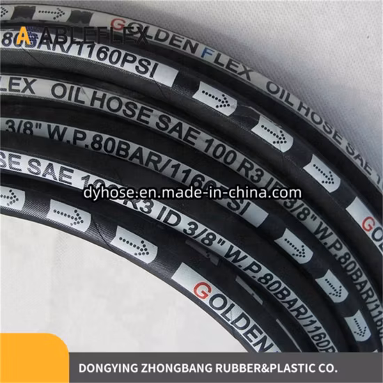 Tuyau en caoutchouc flexible de tresse de fibre de basse pression anti-abrasion industrielle avec résistant aux intempéries