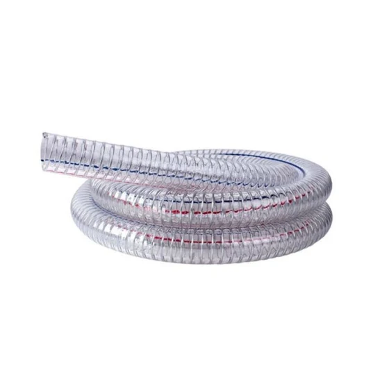 Tuyau en PVC à ressort renforcé de fil d'acier transparent en spirale